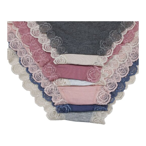 Laura Ashley Womens Lace Trimmed Panties Set Of 5 Medium Multicolor Rayon Soft - Picture 2 of 13